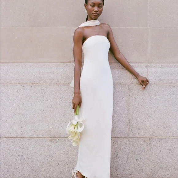 Abercrombie & Fitch Cream Strapless Dress - Picture 2 of 2